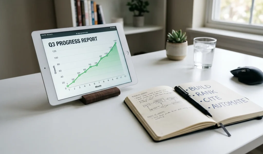 A digital strategy map showing how to increase website traffic for a small business.